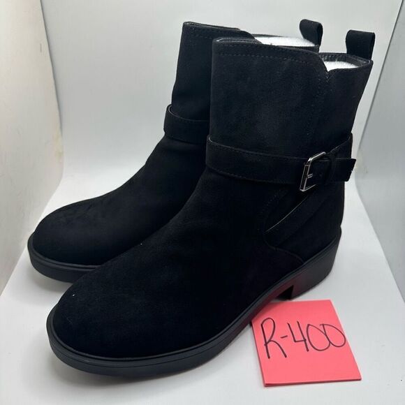 CUSHIONAIRE Women's Houston strap boot +Memory Foam 9 BLACK NEW - Picture 3 of 6